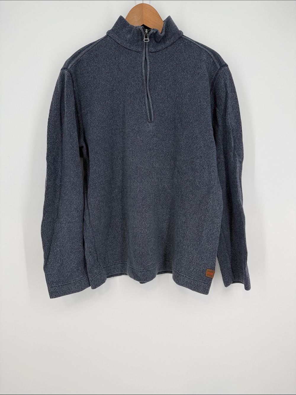 Hugo Boss Men's Half-Zip Sweater - Navy Heather Size Medium